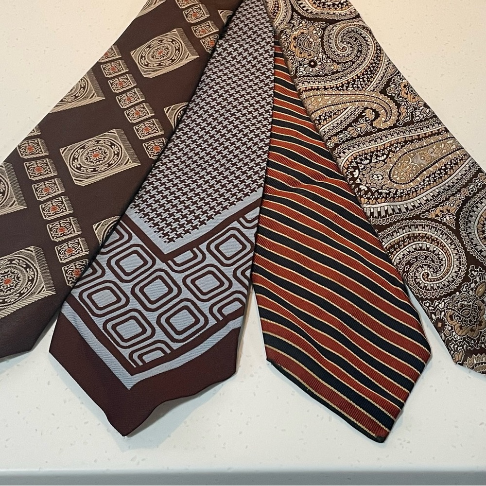 Lot of 4 Vintage Retro MCM Polyester Men's Ties